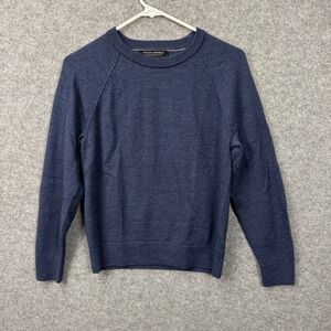 Banana Republic Mens Small Blue Italian Merino Extra Fine Wool Raglan Sweater